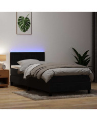 Sommier à lattes de lit avec matelas noir 80x220 cm velours | Mobilier & Déco