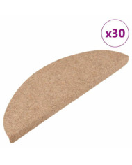 Tapis d'escalier auto-adhésifs 30 pcs beige 56x17x3 cm | Mobilier & Déco