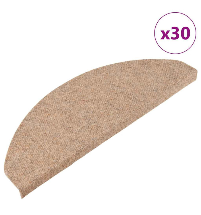 Tapis d'escalier auto-adhésifs 30 pcs beige 65x22,5x3,5 cm | Mobilier & Déco