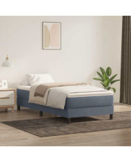 Sommier à lattes de lit et matelas gris foncé 80x220 cm velours | Mobilier & Déco