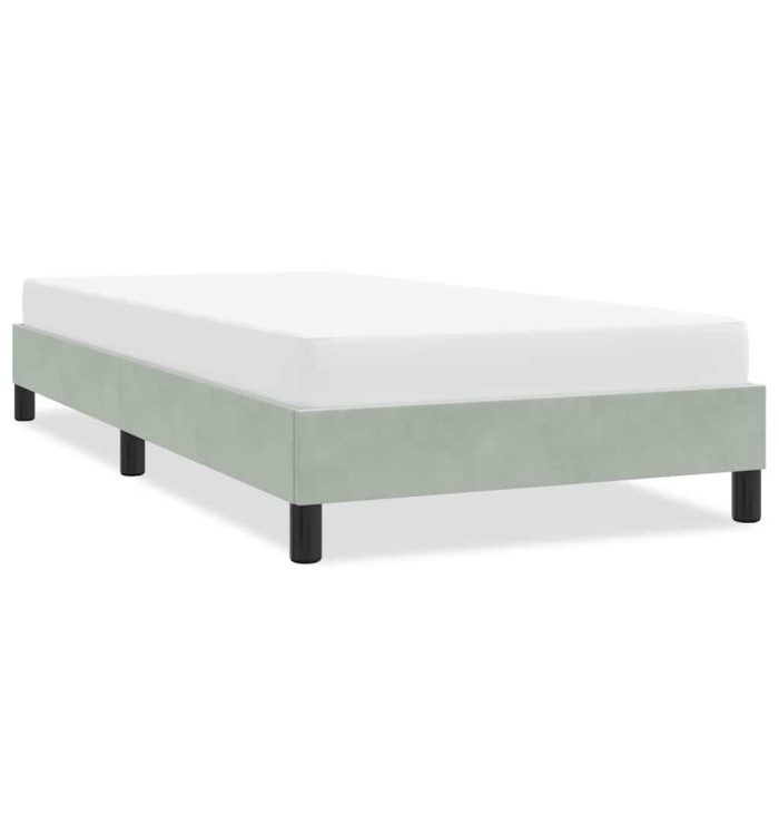 Cadre de lit sans matelas gris clair 80x210 cm velours | Mobilier & Déco