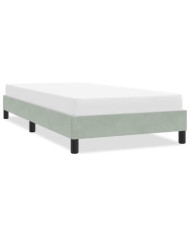 Cadre de lit sans matelas gris clair 80x210 cm velours | Mobilier & Déco