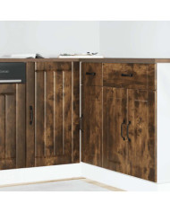 Meuble de base de lavabo Lucca chêne fumé bois d'ingénierie | Mobilier & Déco