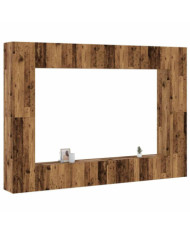 Ensemble de meuble TV mural 8 pcs vieux bois bois d'ingénierie | Mobilier & Déco