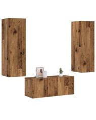 Meubles TV muraux 3 pcs vieux bois bois d'ingénierie | Mobilier & Déco