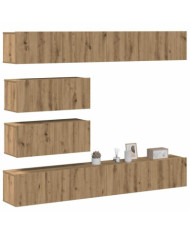 Ensemble de meuble TV mural 6 pcs chêne artisanal | Mobilier & Déco