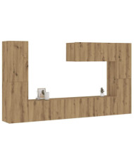 Meubles TV muraux 7 pcs chêne artisanal bois d'ingénierie | Mobilier & Déco