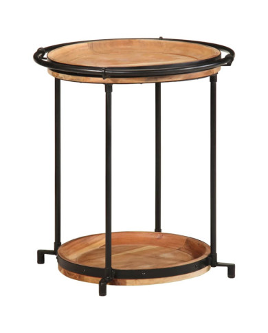 Table d'appoint Ø55x60 cm bois massif d'acacia | Mobilier & Déco