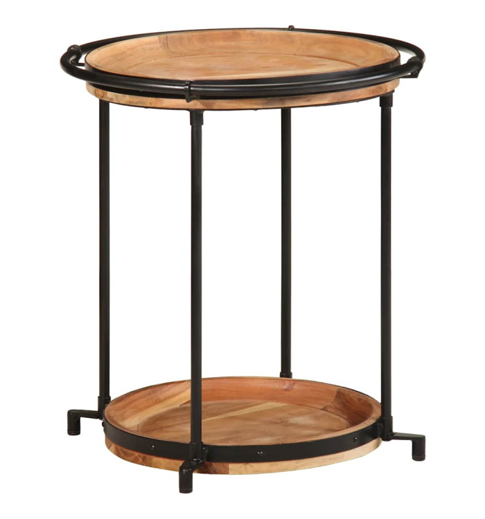 Table d'appoint Ø55x60 cm bois massif d'acacia | Mobilier & Déco