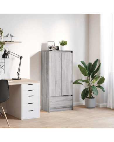 Armoire tiroir sonoma gris 55,5x34x119,5 cm bois d'ingénierie | Mobilier & Déco