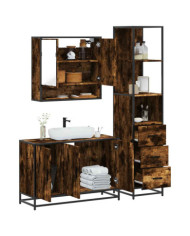 Ensemble de meubles de salle de bain 3 pcs Chêne fumé | Mobilier & Déco
