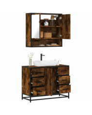 Ensemble de meubles de salle de bain 2 pcs Chêne fumé | Mobilier & Déco