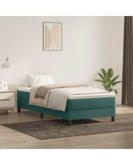 Sommier à lattes de lit et matelas vert foncé 90x210 cm velours | Mobilier & Déco