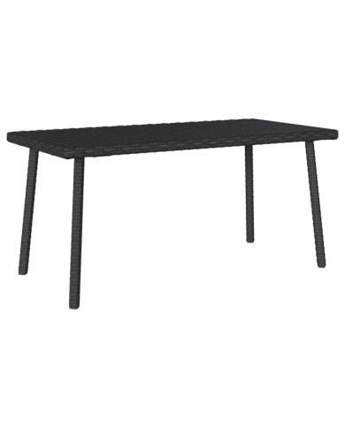 Table basse de jardin rectangulaire noir 80x40x37 cm rotin | Mobilier & Déco