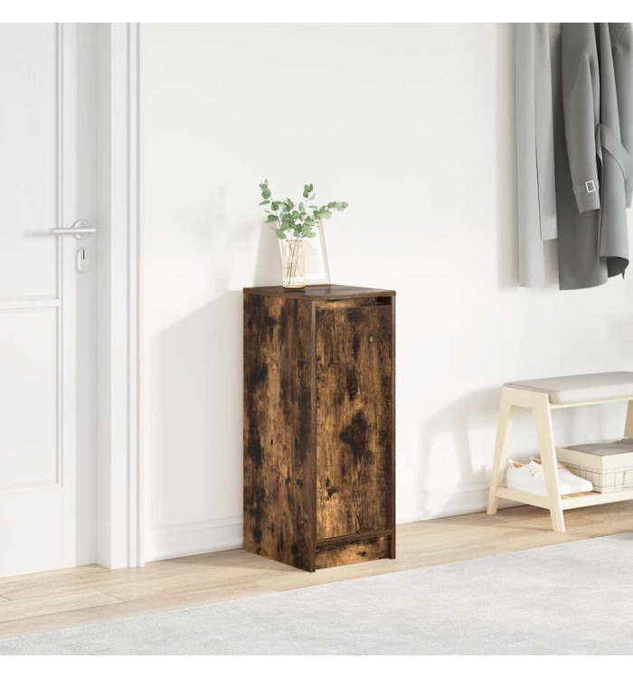 Armoire à chaussures chêne fumé 29,5x34x76 cm bois d'ingénierie | Mobilier & Déco