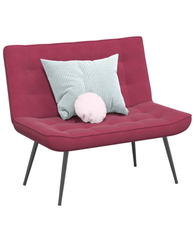Banc rouge bordeaux 110x74x84 cm velours | Mobilier & Déco