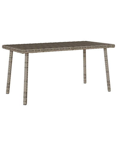 Table basse de jardin rectangulaire gris 80x40x37 cm rotin | Mobilier & Déco