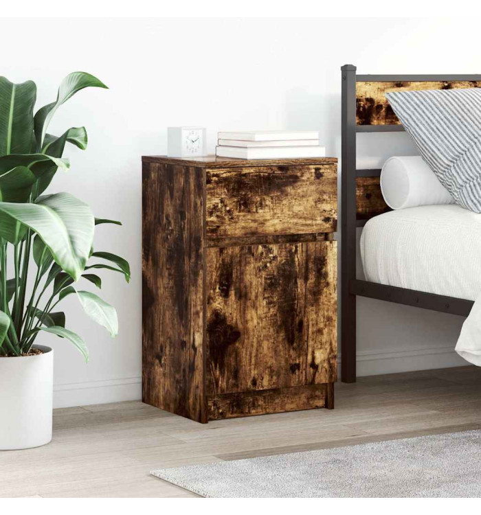 Table de chevet Chêne fumé 39x35x65 cm Bois d'ingénierie | Mobilier & Déco