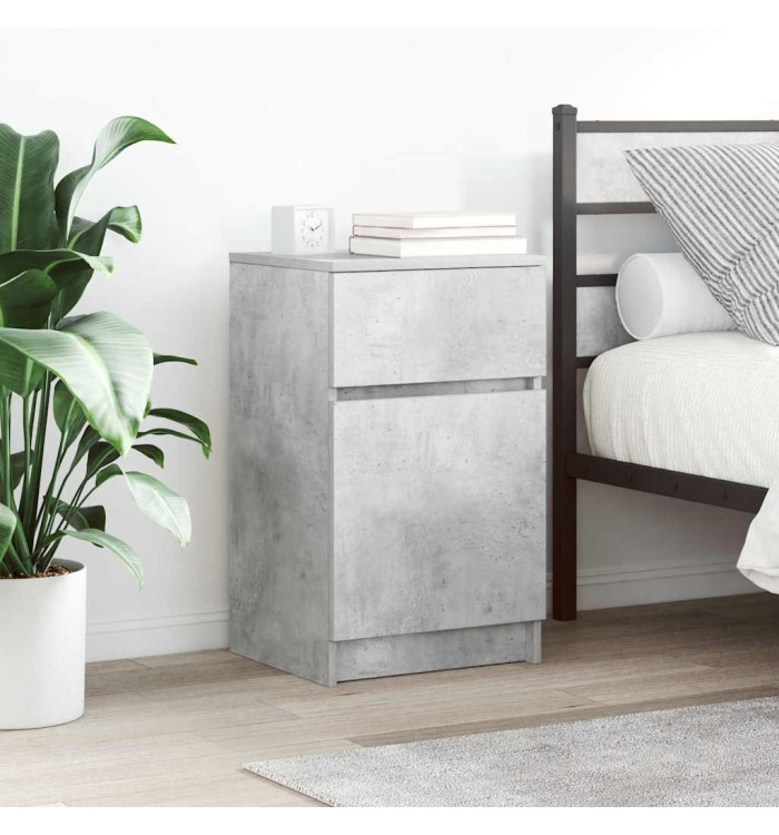 Table de chevet gris béton 39x35x65 cm bois d’ingénierie | Mobilier & Déco