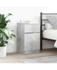 Table de chevet gris béton 39x35x65 cm bois d’ingénierie | Mobilier & Déco