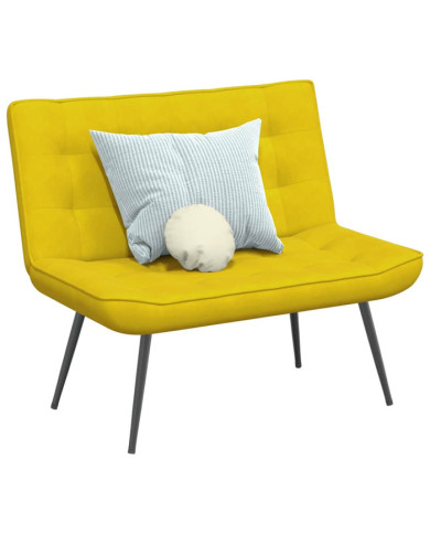 Banc jaune 110x74x84 cm velours | Mobilier & Déco