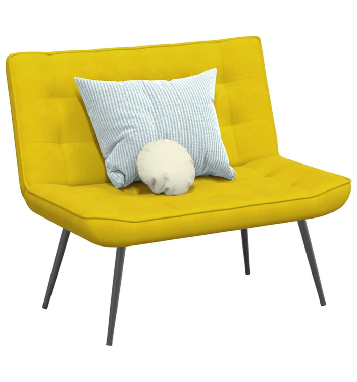 Banc jaune 110x74x84 cm velours | Mobilier & Déco