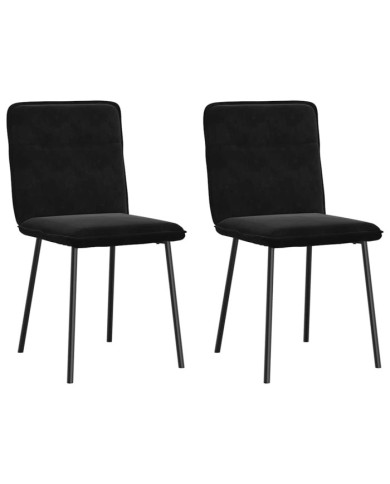 Chaises à manger lot de 2 Noir Velours | Mobilier & Déco