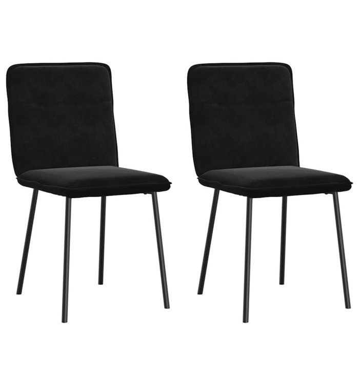 Chaises à manger lot de 2 Noir Velours | Mobilier & Déco