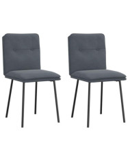 Chaises à manger lot de 2 Gris foncé Velours | Mobilier & Déco