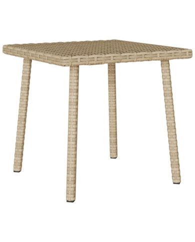 Table basse de jardin rectangulaire beige 40x40x37 cm rotin | Mobilier & Déco