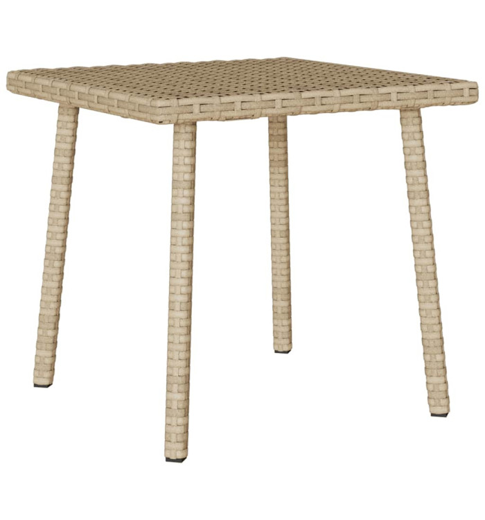 Table basse de jardin rectangulaire beige 40x40x37 cm rotin | Mobilier & Déco