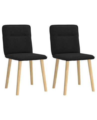 Chaises à manger lot de 2 noir tissu | Mobilier & Déco