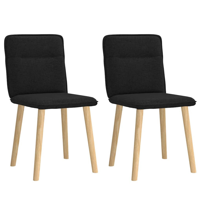 Chaises à manger lot de 2 noir tissu | Mobilier & Déco