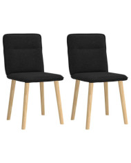Chaises à manger lot de 2 noir tissu | Mobilier & Déco