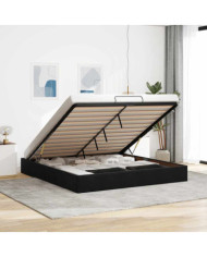 Cadre de lit ottoman sans matelas noir 200x200 cm velours | Mobilier & Déco