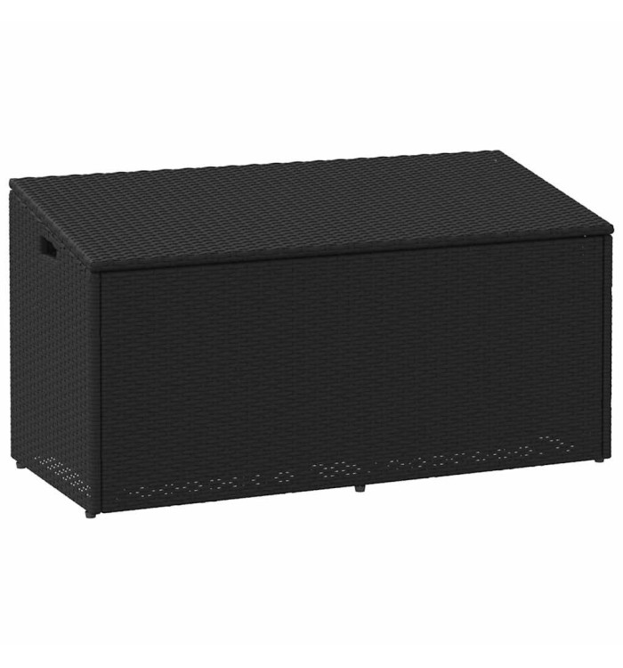 Boîte de rangement de jardin noir 110x50x58 cm résine tressée | Mobilier & Déco