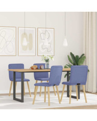 Chaises à manger lot de 4 bleu jean tissu | Mobilier & Déco