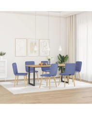 Chaises à manger lot de 6 bleu jean tissu | Mobilier & Déco