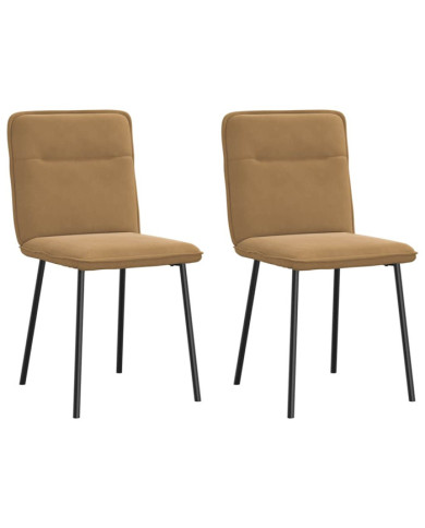 Chaises à manger lot de 2 Marron Velours | Mobilier & Déco