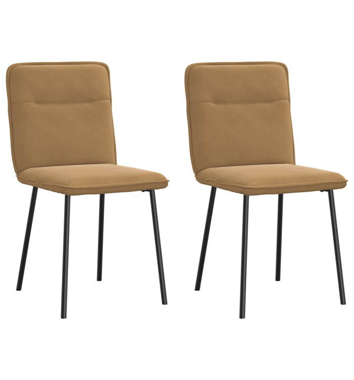 Chaises à manger lot de 2 Marron Velours | Mobilier & Déco