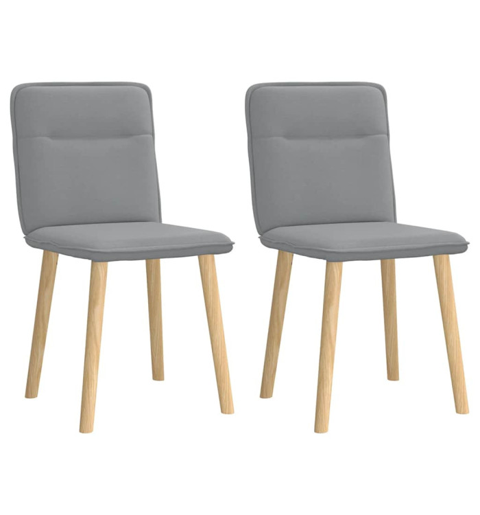 Chaises à manger lot de 2 gris clair tissu | Mobilier & Déco
