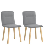 Chaises à manger lot de 2 gris clair tissu | Mobilier & Déco