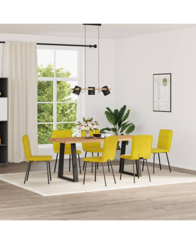 Chaises à manger lot de 6 jaune velours | Mobilier & Déco