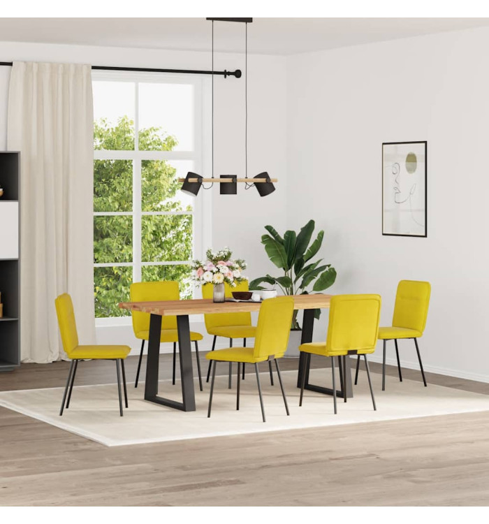 Chaises à manger lot de 6 jaune velours | Mobilier & Déco