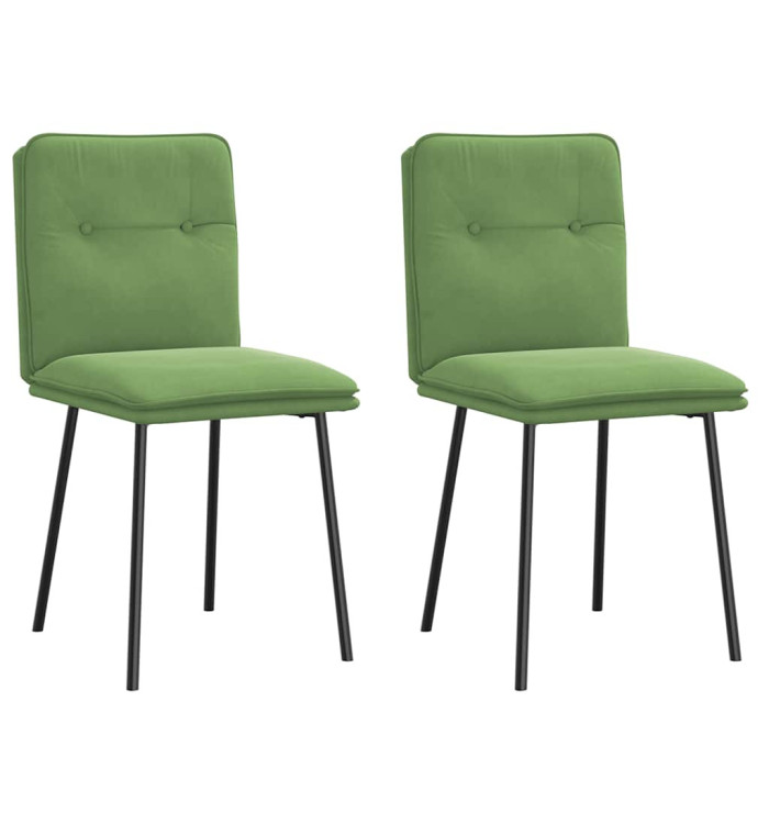 Chaises à manger lot de 2 Vert clair Velours | Mobilier & Déco