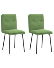 Chaises à manger lot de 2 Vert clair Velours | Mobilier & Déco