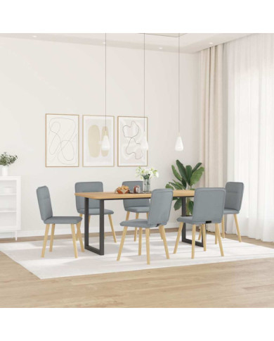 Chaises à manger lot de 6 gris clair tissu | Mobilier & Déco