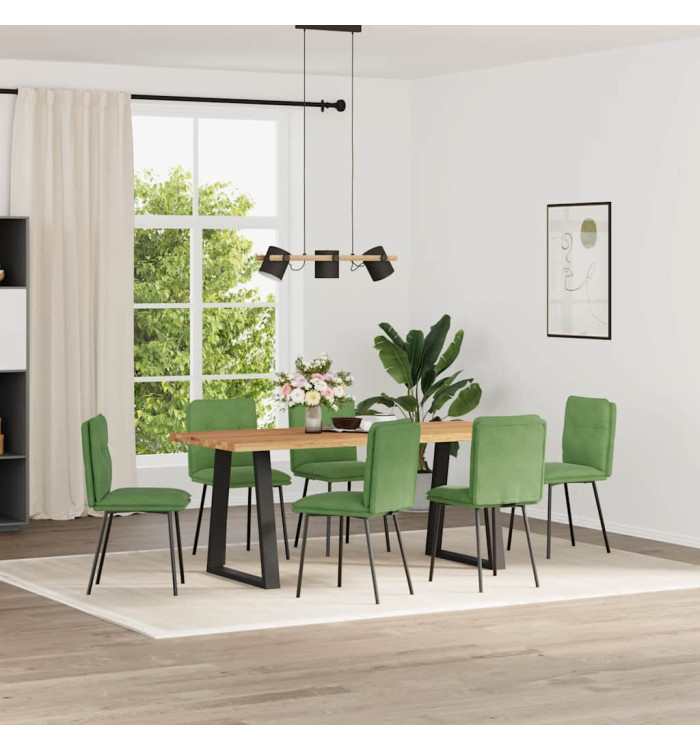 Chaises à manger lot de 6 vert clair velours | Mobilier & Déco