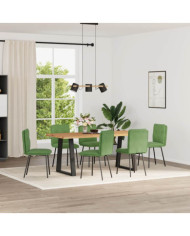 Chaises à manger lot de 6 vert clair velours | Mobilier & Déco