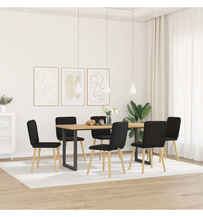 Chaises à manger lot de 6 noir tissu | Mobilier & Déco